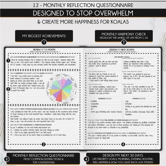 Freedom Mastery Self Care Planner | A5 Life Goal Journal | Undated | New - Picture 7 of 10